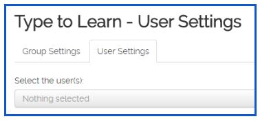 Type to Learn: User Settings