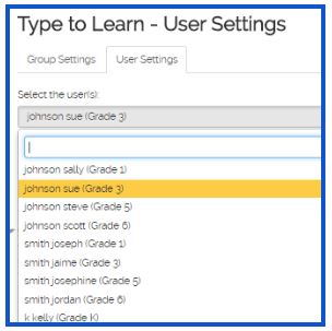 Type to Learn: User Settings