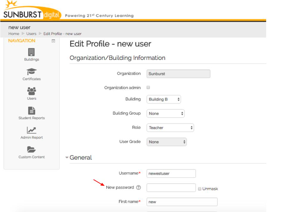 User Management - Update Password